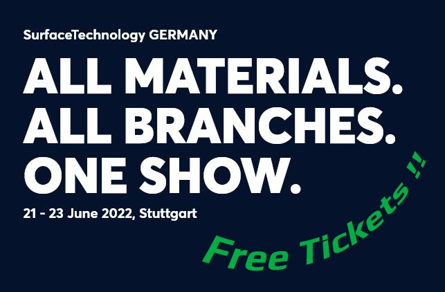 Save the Date! Surface Technology GERMANY 2022- 21-23 June 2022, Stuttgart